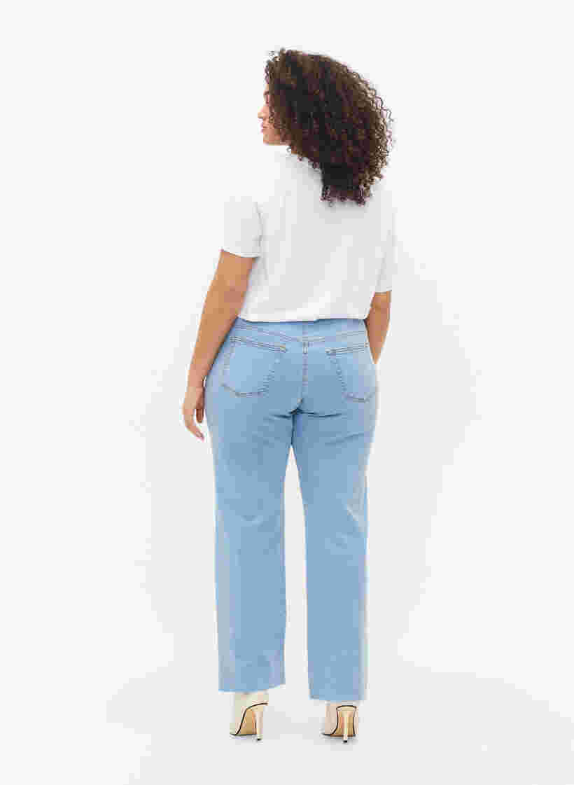 High waisted Gemma jeans with hole on the knee, Ex Lgt Blue, Model image number 1
