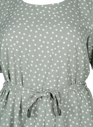 FLASH - Short sleeve dress with belt, Iceberg Green Dot, Packshot image number 2
