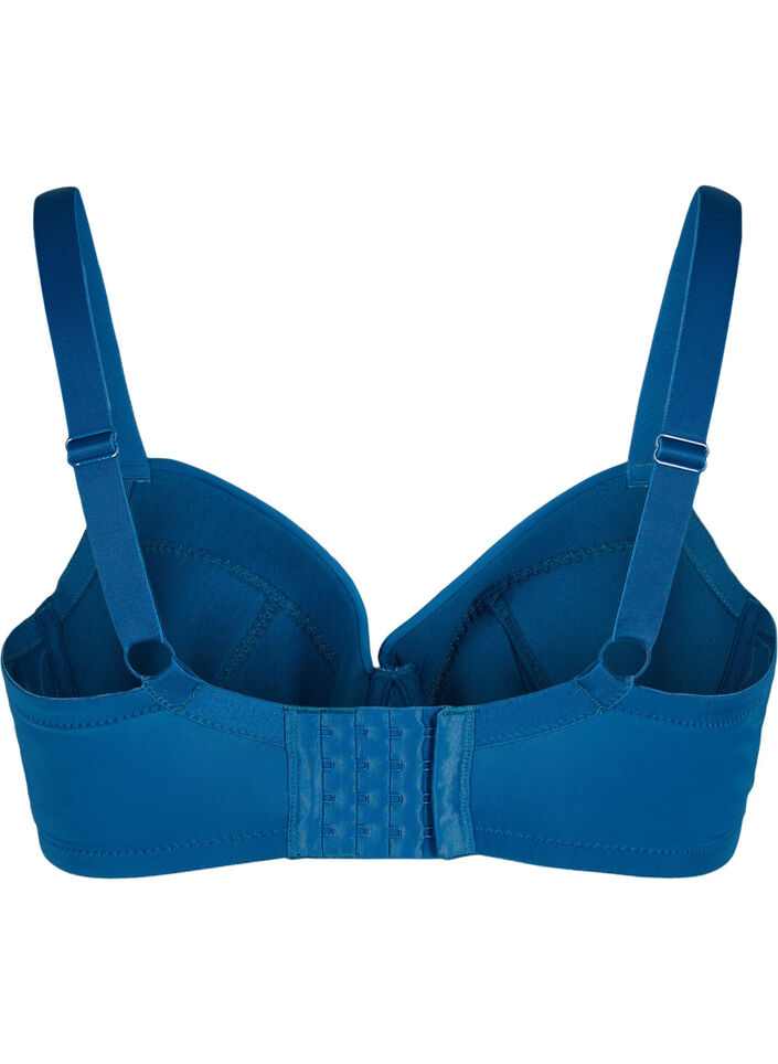 Padded underwire bra with lace, Blue, Packshot image number 1