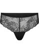 Lace g-string with regular waist, Black, Packshot image number 0