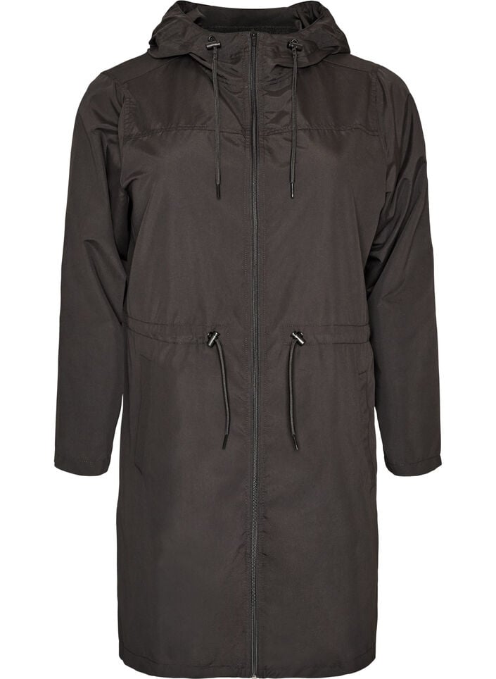 Lightweight parka with a hood, Black, Packshot image number 0