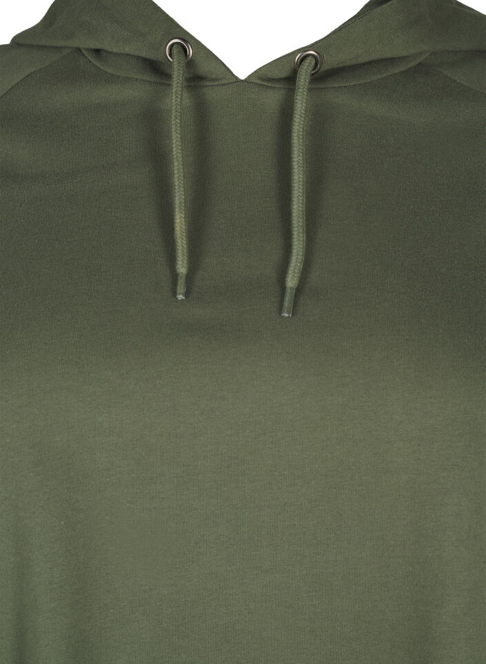 Oversize sweatshirt with print on the sleeves, Thyme w. Black, Packshot image number 2