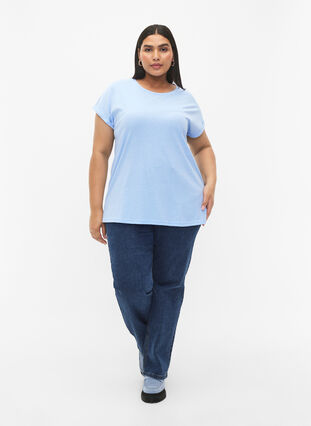 Short sleeve cotton blend T-shirt, Serenity, Model image number 2