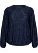 Sheer blouse with floral texture and long sleeves, Blue, Packshot image number 0