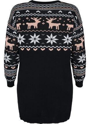 Christmas knitted dress, Black Comb, Packshot image number 1