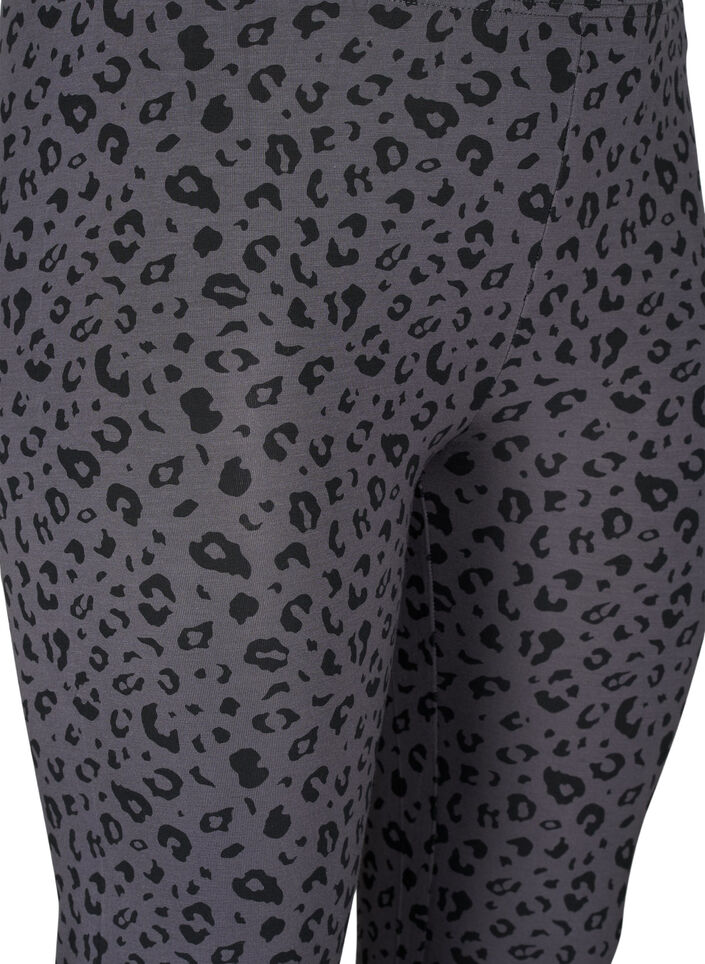 Viscose leggings with leopard print, Grey, Packshot image number 2