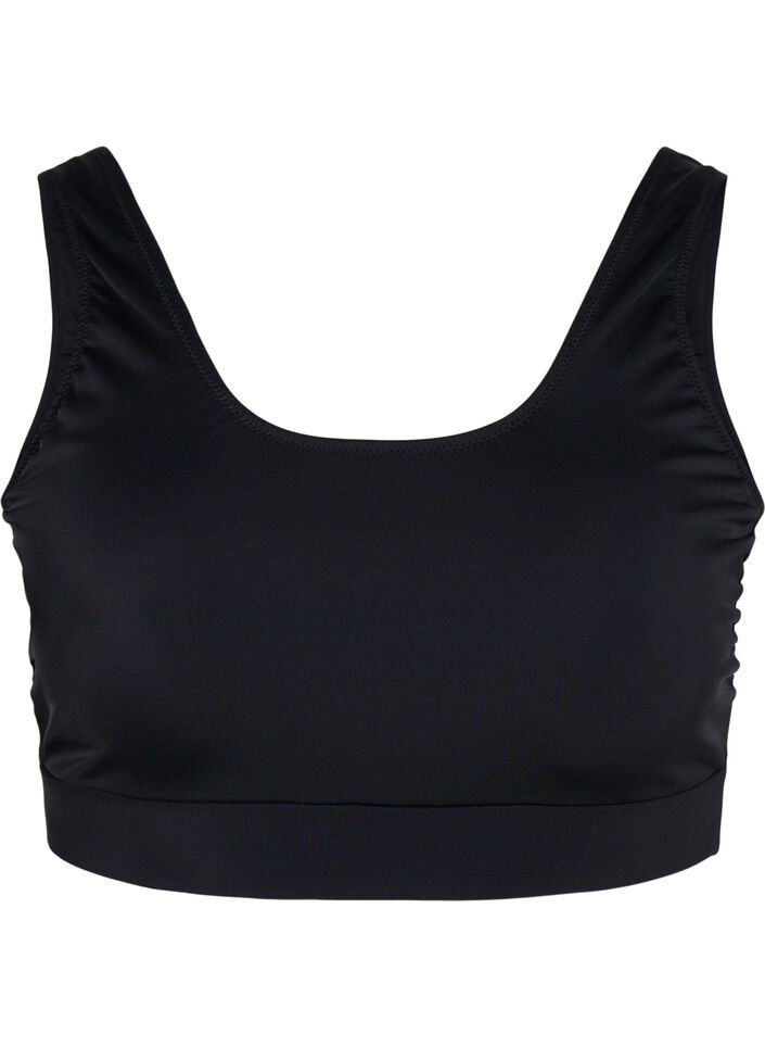 Bikini top with a round neckline, Black, Packshot image number 0
