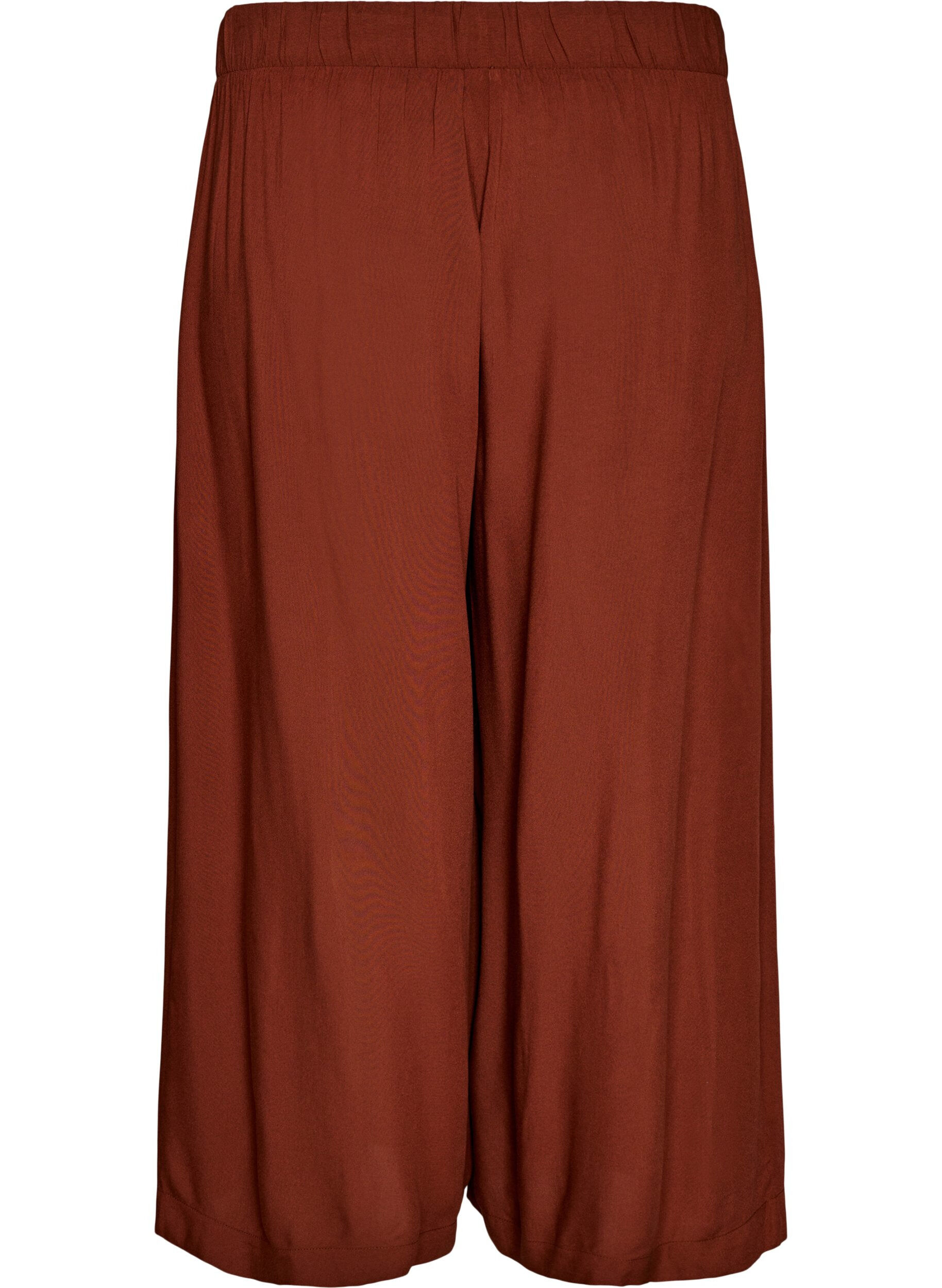 ZizzifashionCulottes in viscose with a high waist and wide legs, Red, Packshot image number 1