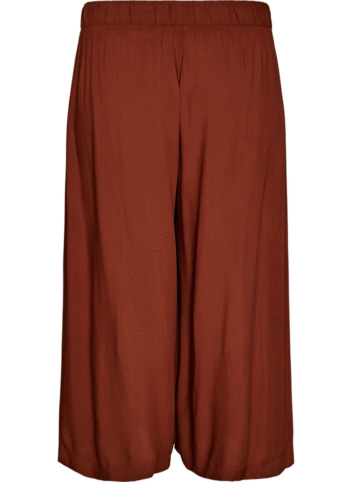 Culottes in viscose with a high waist and wide legs, Red, Packshot image number 1
