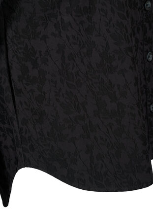 Viscose shirt jacket with tone-on-tone pattern, Black, Packshot image number 3