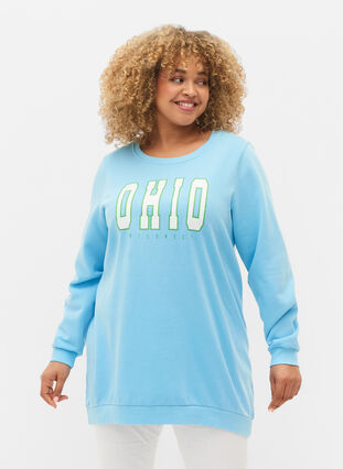 Long sweatshirt with text print, Baltic Sea, Model image number 0