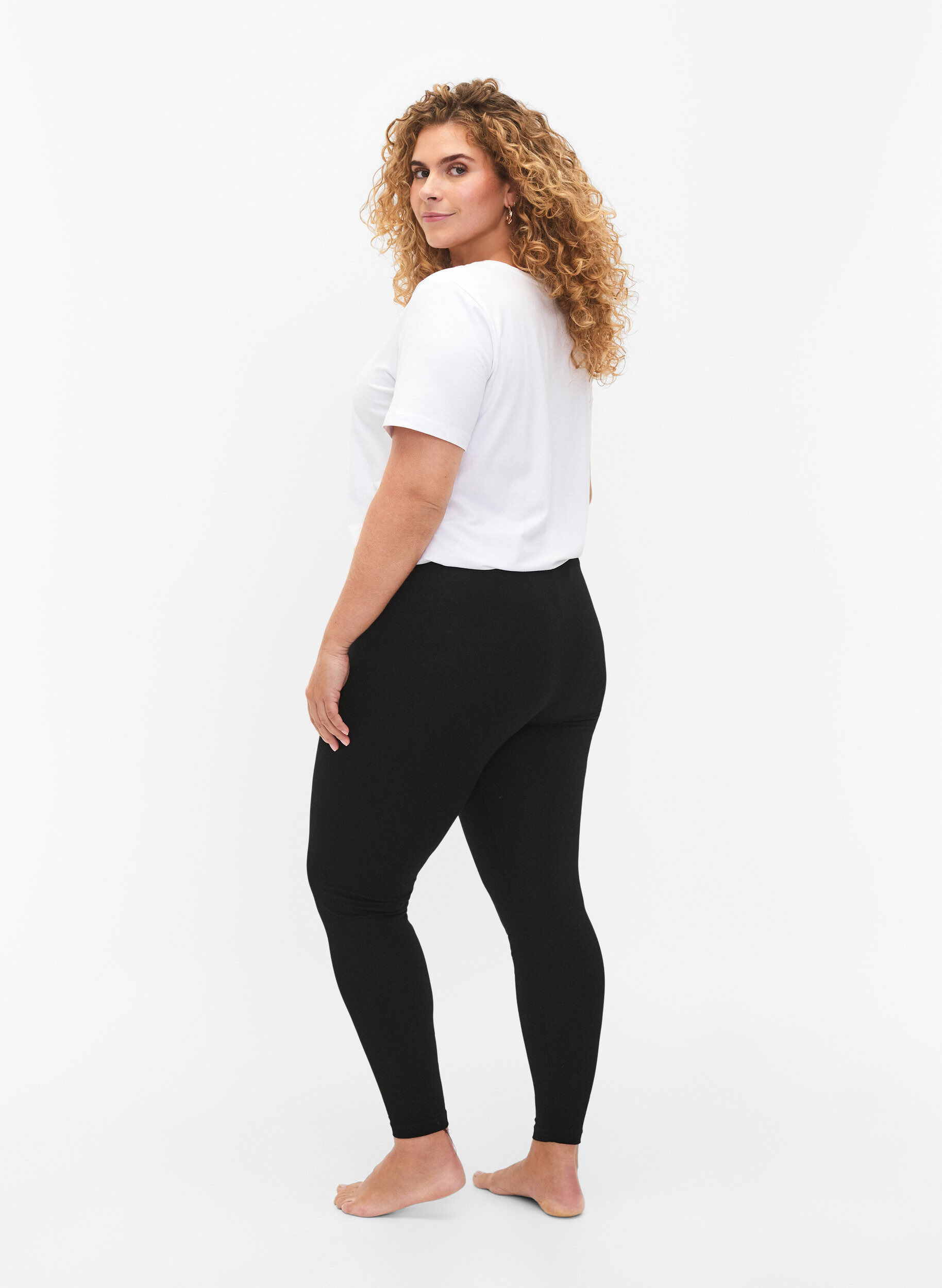 Zizzifashion2-pack cotton leggings, Black, Model image number 2