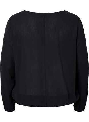 Viscose blouse with smock, Black, Packshot image number 1