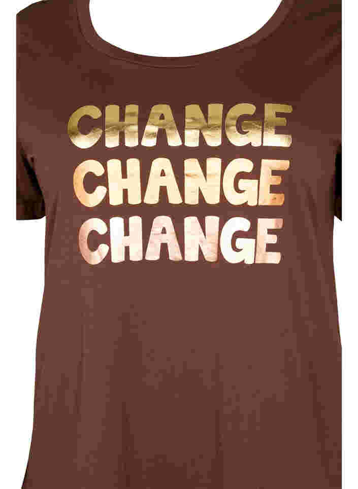 Short-sleeved cotton t-shirt, Chestnut Change, Packshot image number 2