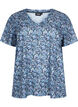 FLASH - Printed t-shirt with v-neck, Blue Green Ditsy, Packshot image number 0