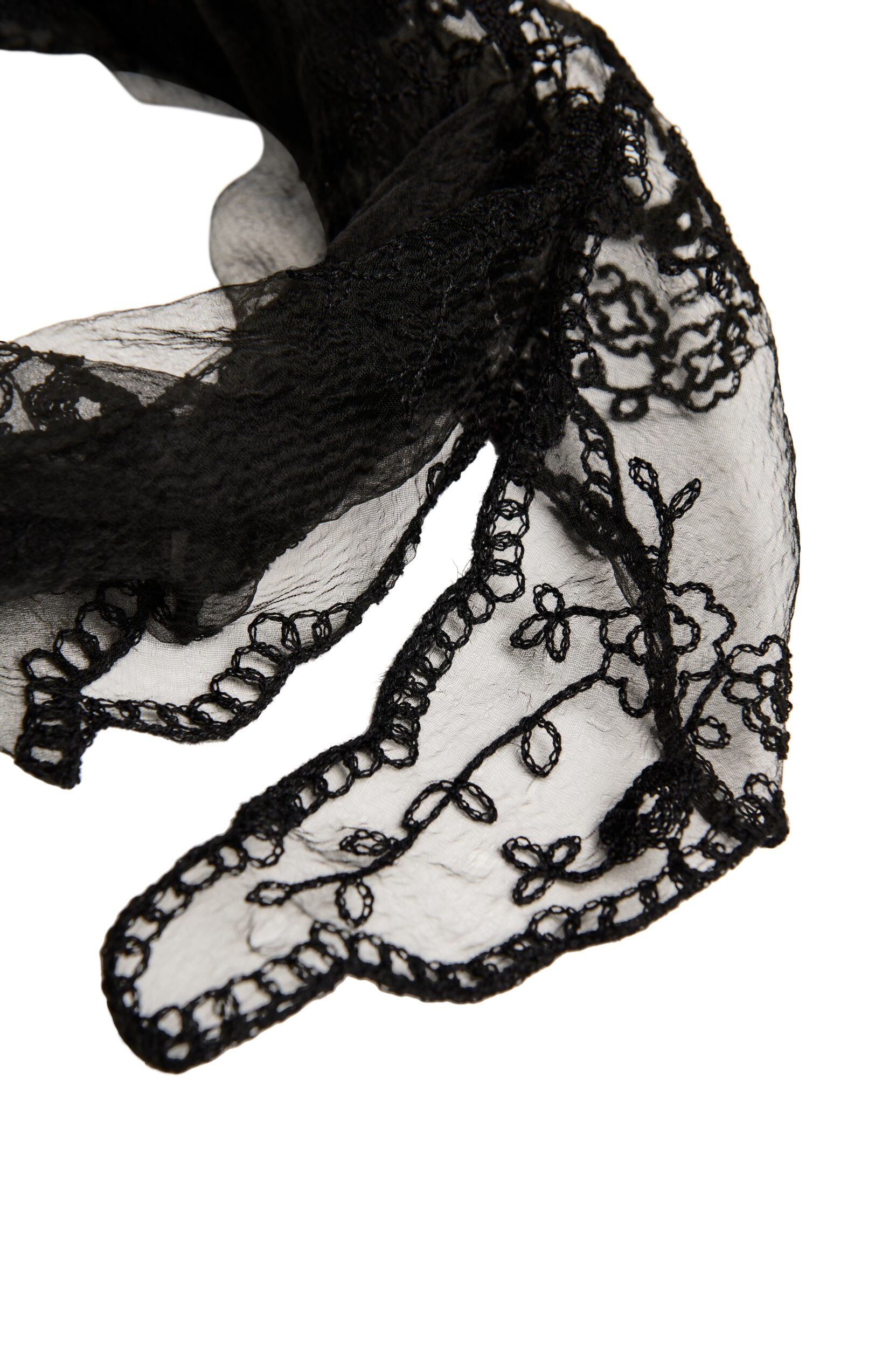 ZizzifashionTriangular lace scarf, Black, Packshot image number 1