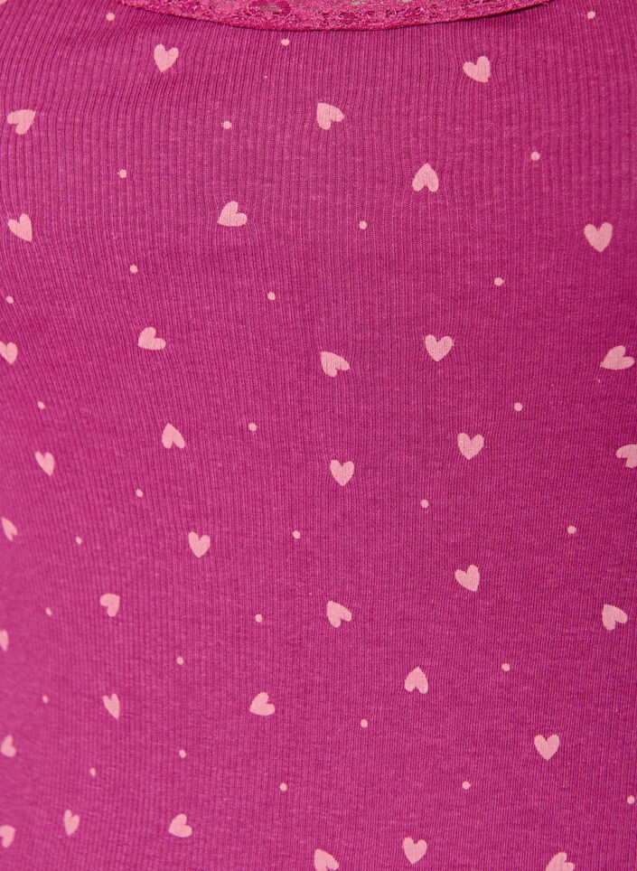 Top with print and lace edge, Purple, Packshot image number 2
