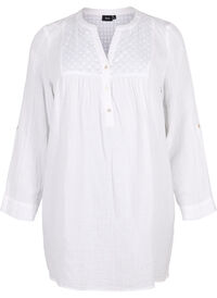 Tunic in cotton with embroidery anglaise