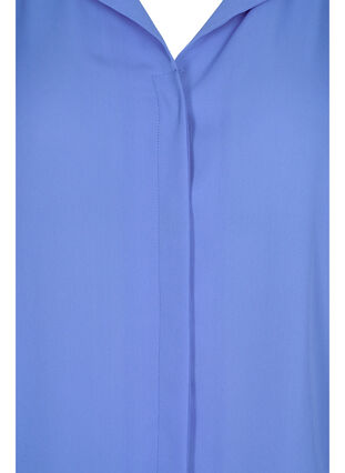 Solid colour shirt with v-neck, Ultramarine, Packshot image number 2