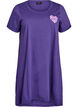 Short-sleeved nightgown in organic cotton, Purple, Packshot image number 0
