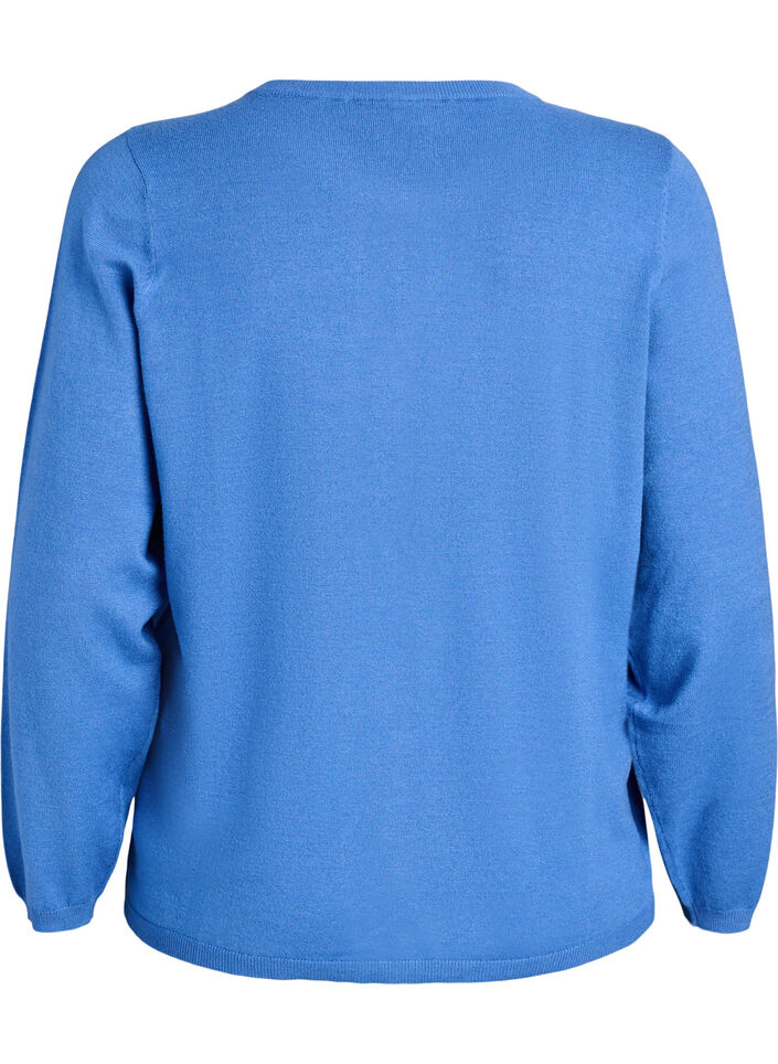 Cardigan with round buttons, Blue, Packshot image number 1