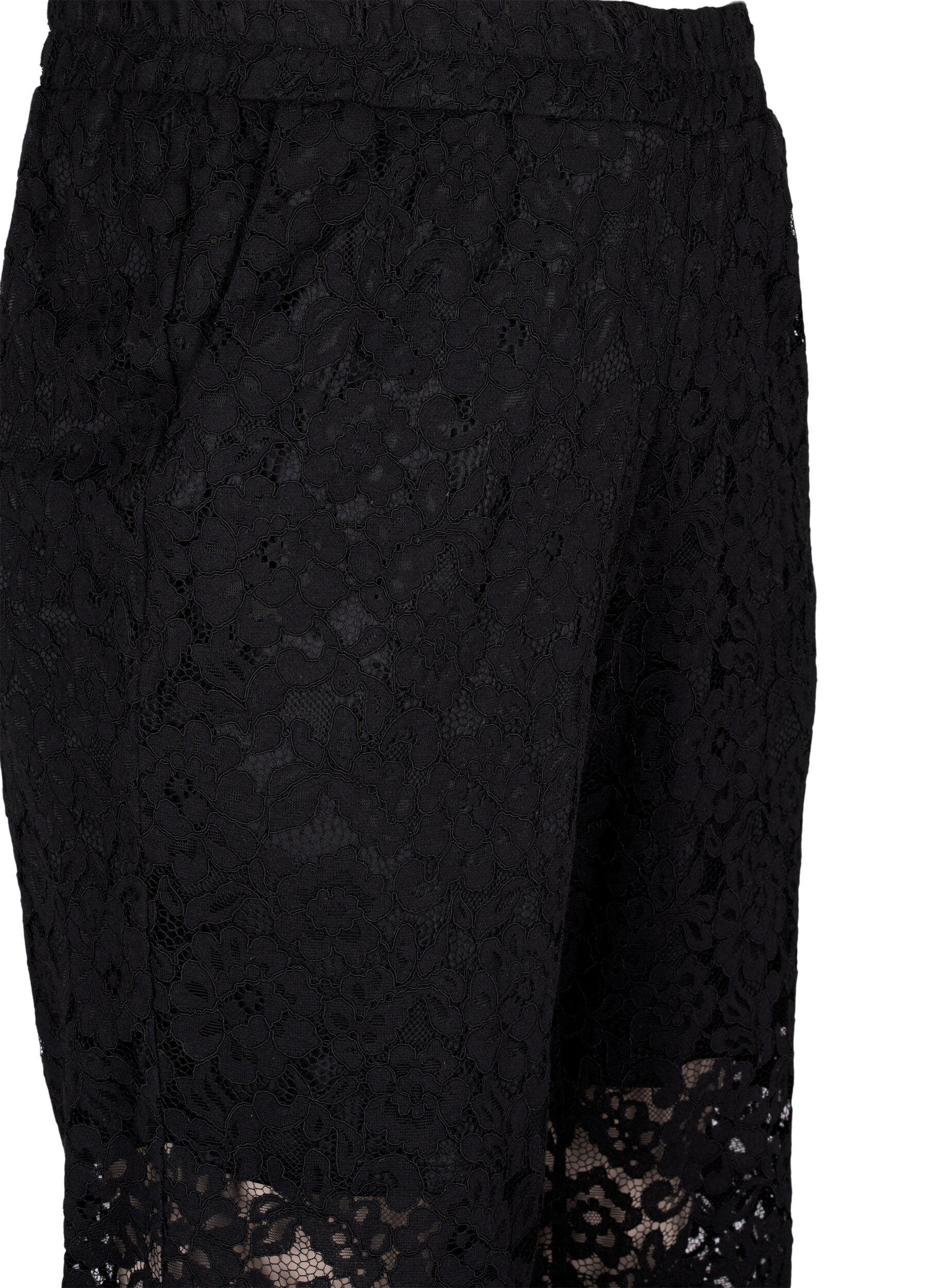 Zizzifashion Lace pants with pockets, Black, Packshot image number 2
