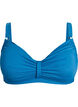 Underwire bikini bra with draping, Blue, Packshot image number 0