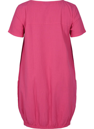 Short-sleeved cotton dress, Beetroot Purple, Packshot image number 1