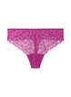 Floral lace thong with regular waist, Purple, Packshot image number 1