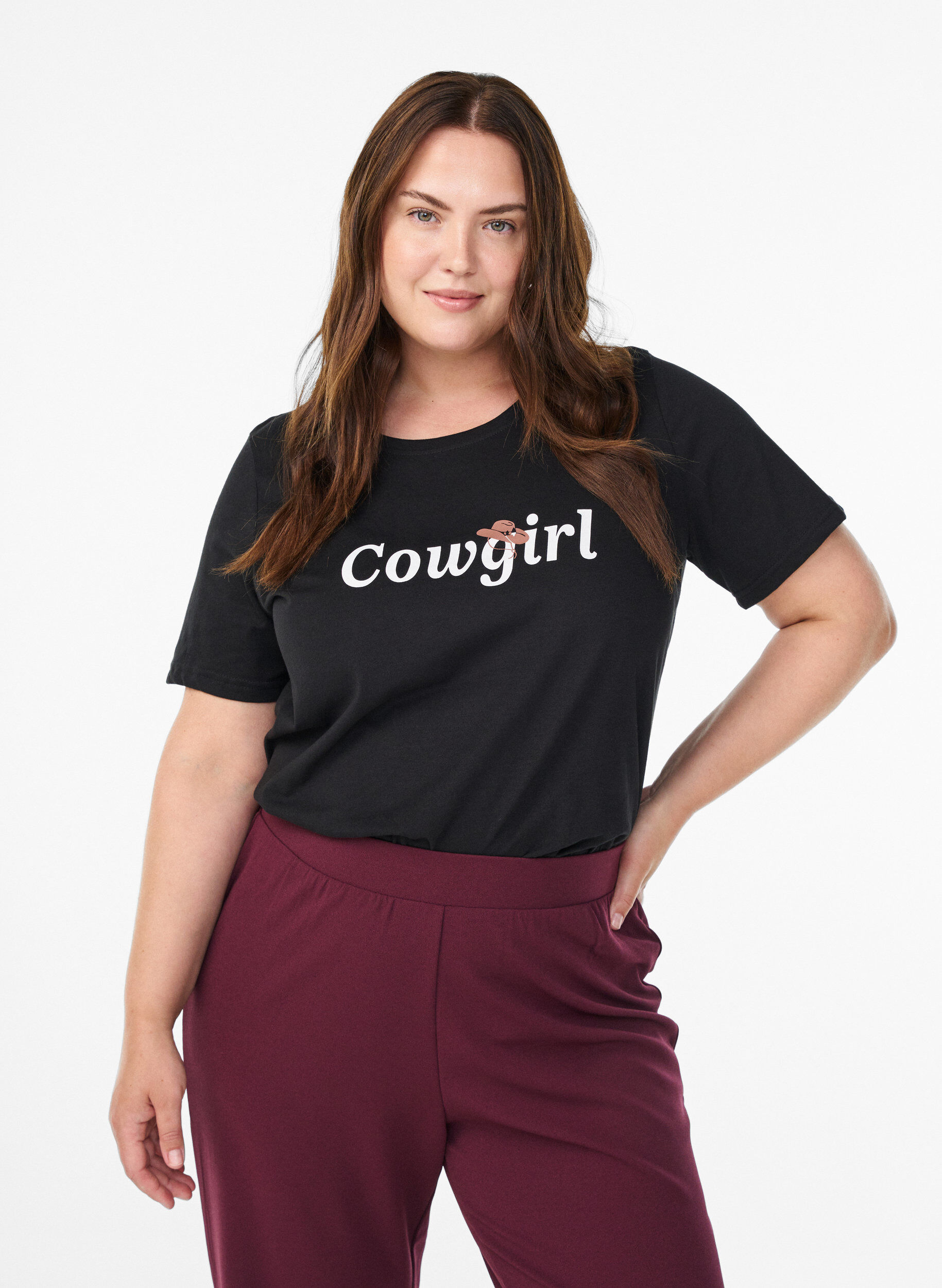 ZizzifashionT-shirt with motif, Black, Model image number 0