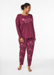 Cotton pyjamas pants with print, Dark Bordeaux, Model image number 0