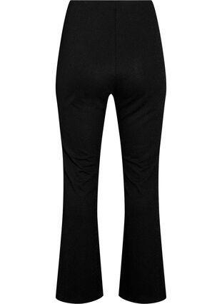 Flared glitter trousers, Black w. Black, Packshot image number 1
