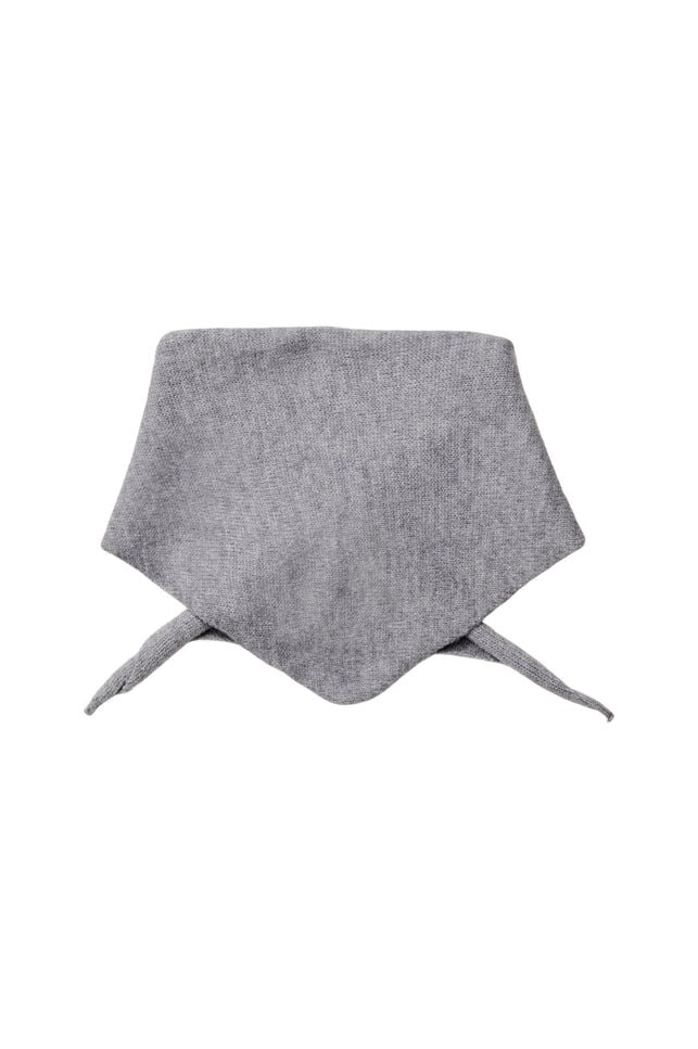 Knitted triangle scarf, Grey, Packshot image number 1