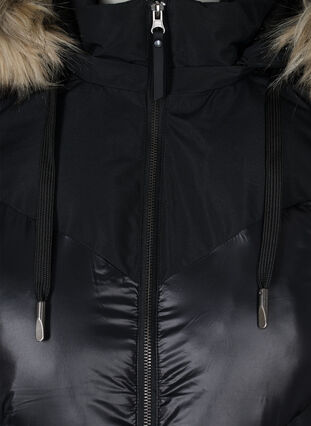 Winter jacket with removable hood, Black, Packshot image number 2