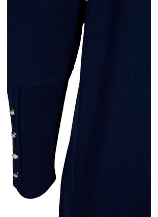 Tunic with long sleeves and button details, Navy Blazer, Packshot image number 3