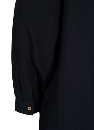Long shirt dress in viscose, Black, Packshot image number 3