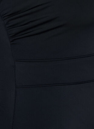 Swimsuit with V-neck and mesh, Black, Packshot image number 3