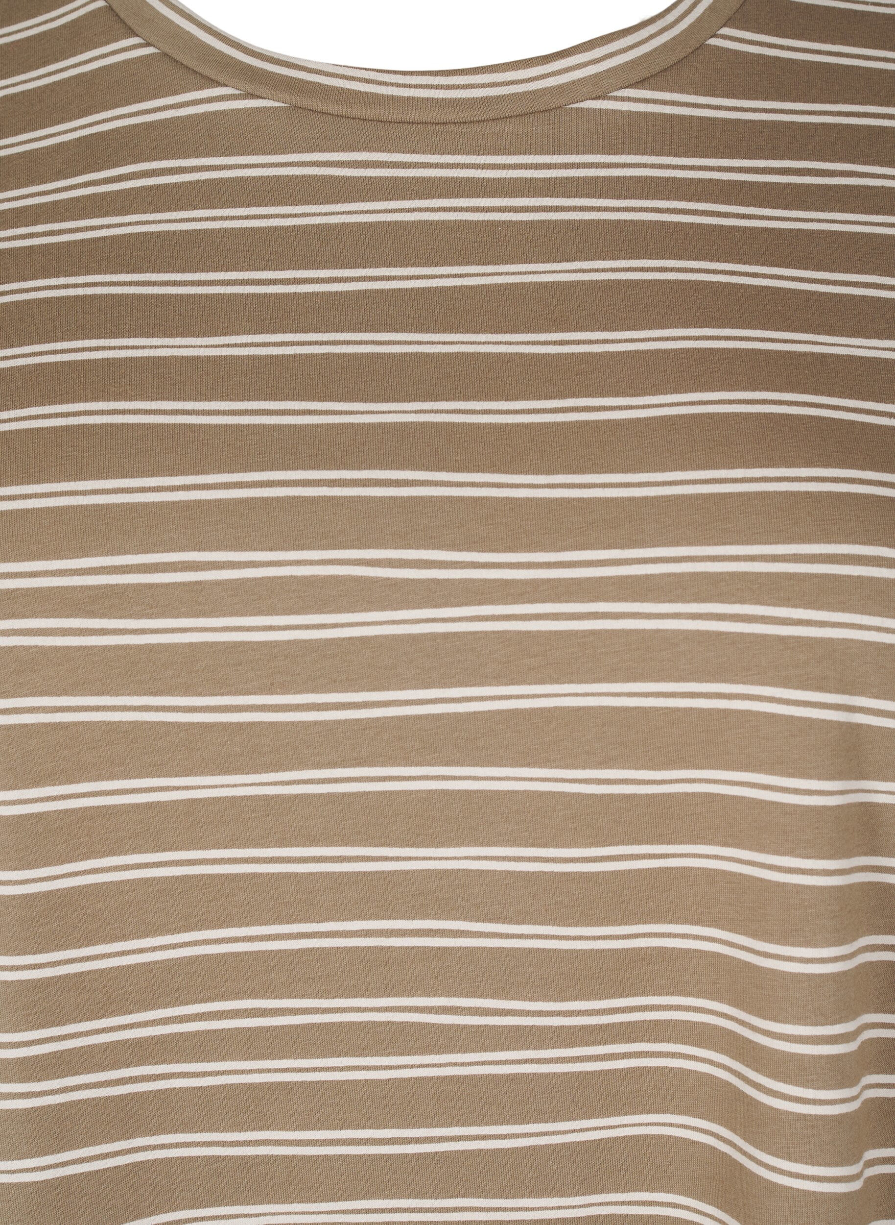 Zizzifashion Striped T-shirt, Brown, Packshot image number 2