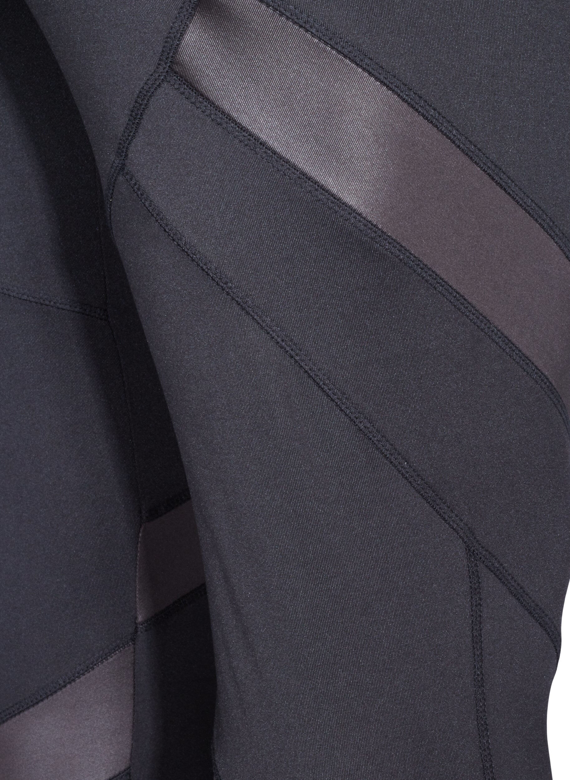 Zizzifashion Cropped sports leggings with mesh, Black, Packshot image number 3