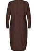 Midi dress with a wavy texture and long sleeves, Brown, Packshot image number 1