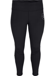 Solid-coloured gym leggings, Black, Packshot