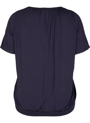 Short-sleeved viscose t-shirt with elastic, Night Sky, Packshot image number 1