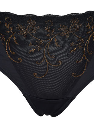 G-string with mesh and lace, Black, Packshot image number 2