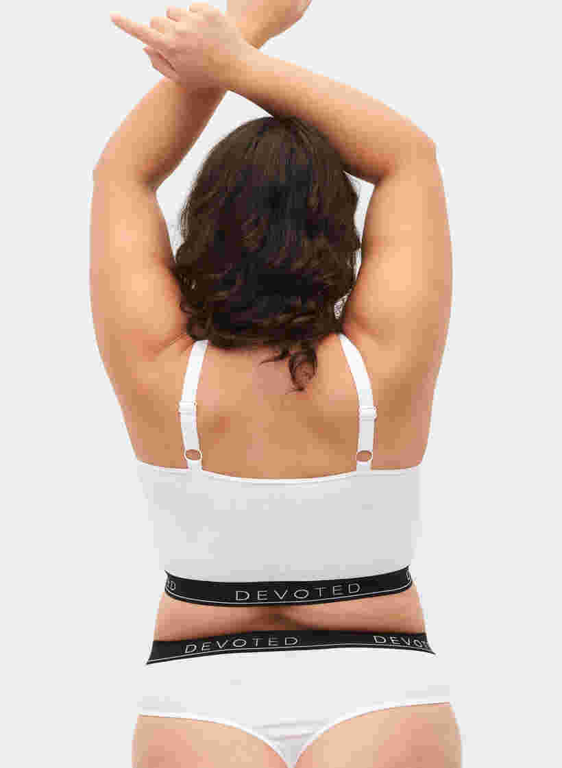 Cotton bra with adjustable straps, B. White/Upper Font, Model image number 1