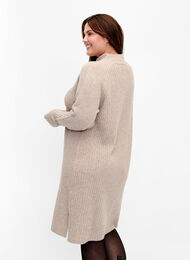 Ribbed Knit Dress with Turtleneck, Simply Taupe Mel., Model