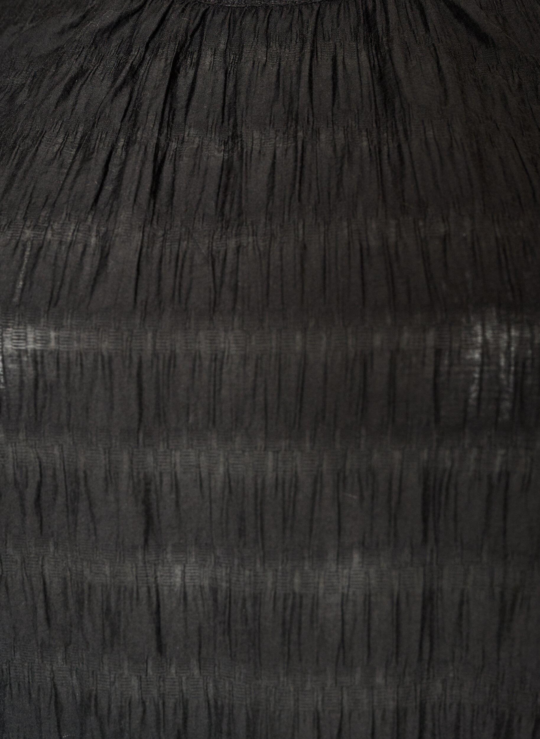 ZizzifashionSleeveless blouse with texture and ruffles, Black, Packshot image number 2