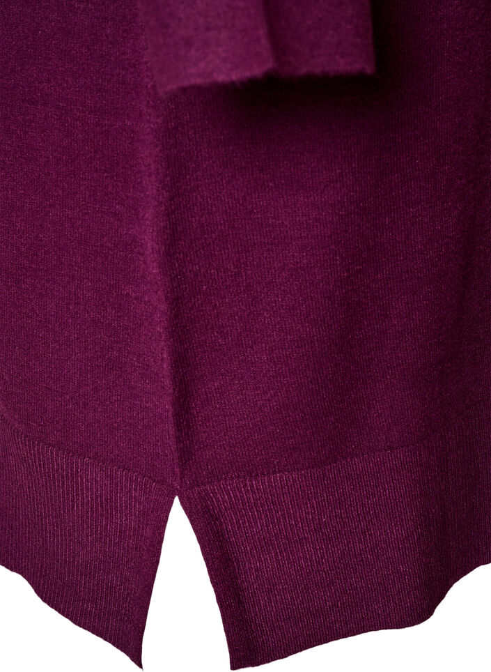 Short knitted dress with raglan sleeves and a centre seam, Red, Packshot image number 3