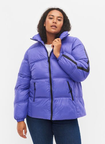 	 Short puffer jacket with zip, Ultra Violet, Model image number 0