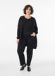 Long knitted cardigan in a viscose blend, Black, Model image number 1