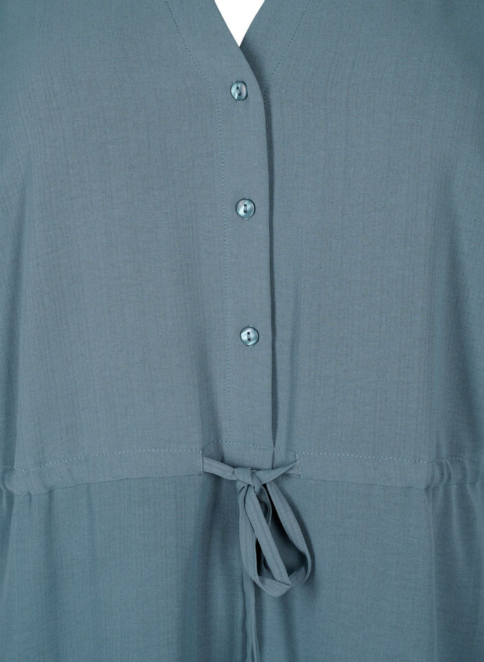 Short sleeve dress with tie waist, Balsam Green, Packshot image number 2